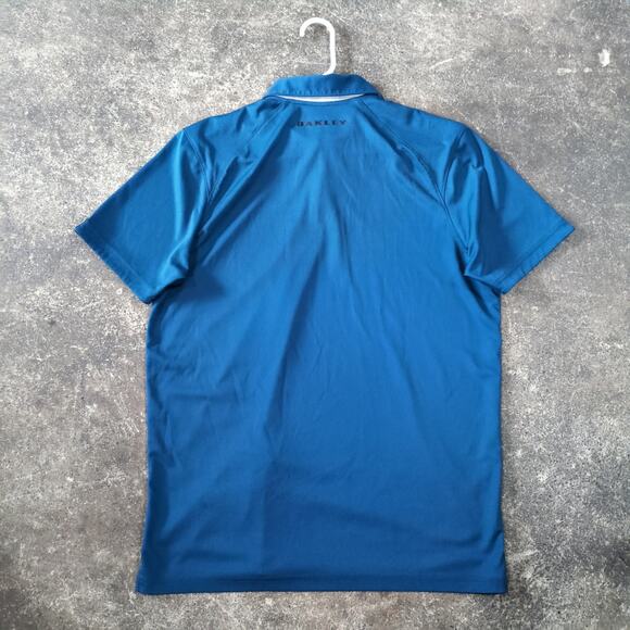 Oakley Polo Shirt Mens M Blue Collared Shirt 1/4 Button Retro Y2K Athleisure - Picture 3 of 7